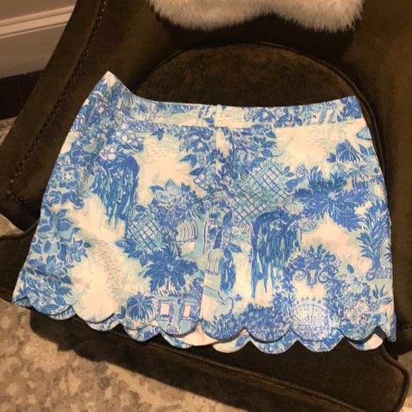Lilly Pulitzer Women's 14 Toile Me About It COLETTE SKORT Blue Scallop Hem NWT - Picture 6 of 10